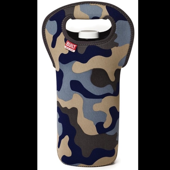 🍺BUILT NY🍺CAMO BLUE NEOPRENE GROWLER TOTE🍺 - Picture 1 of 6